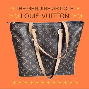 *LIKE NEW* AUTHENTIC LOUIS VUITTON CABAS MEZZO MONOGRAM TOTE- BROWN GOLD